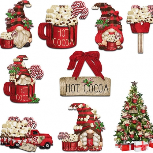 Christmas Wooden Hanging Decoration Supplies Set Arrangement Christmas Tree Home Party Decorations Cute Creative