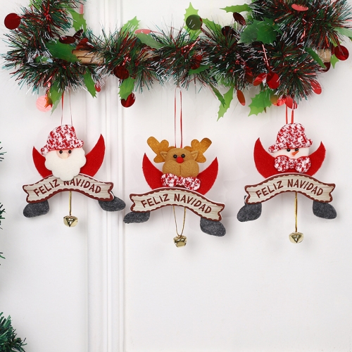 Christmas Hanging Cute Cartoon Santa Claus Elk Decoration Christmas Tree Bells Hanging