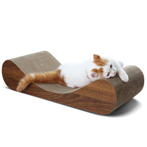 ScratchMe Cat Scratcher Cardboard Lounge Bed, wood