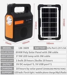 GINLITE Small Solar Lighting Music System GL-LM3609