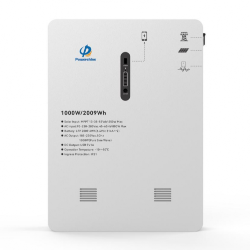 Wall-mounted all-in-one ESS 1000W+2009Wh