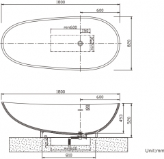 Solid surface bathtub