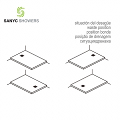Sanyc Showers Light grey poly marble anti slip resin large bathroom shower tray
