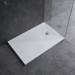Sanyc Showers Light grey poly marble anti slip resin large bathroom shower tray