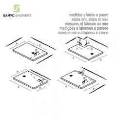 Sanyc Showers Light grey poly marble anti slip resin large bathroom shower tray