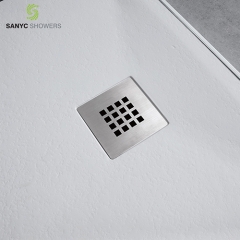 Sanyc Showers Light grey poly marble anti slip resin large bathroom shower tray