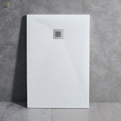 Sanyc Showers Light grey poly marble anti slip resin large bathroom shower tray