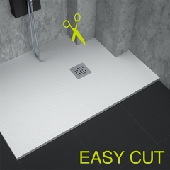 Sanyc Showers Light grey poly marble anti slip resin large bathroom shower tray