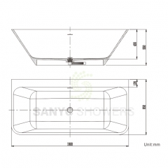 Artificial Stone White Acrylic Solid Surface Bathtub SC1114