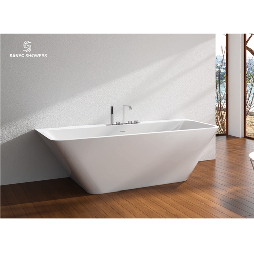 Artificial Stone White Acrylic Solid Surface Bathtub SC1114