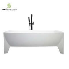 Pure White Bathtub Resin Stone Acrylic Solid Surface Bathroom Freestanding Bathtubs SC1136