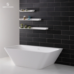 Artificial Stone White Acrylic Solid Surface Bathtub SC1114