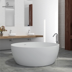Two Person Round Resin Stone Bathtub Free Standing Bath Tub Solid Surface Acrylic Bath Tub SC1131