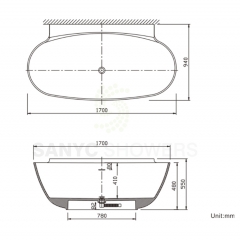 Japanese contemporary marble stone luxury freestanding bathroom bathtub SC1119