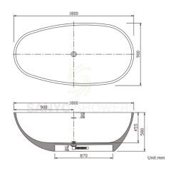 Washroom tub artificial stone tub solid surface tub SC1116