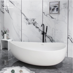 Modern Acrylic Solid Surface Stone Bathtub Free Stand Bathroom Japanese Small Bath Tub SC1123