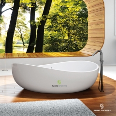 Modern Acrylic Solid Surface Stone Bathtub Free Stand Bathroom Japanese Small Bath Tub SC1123