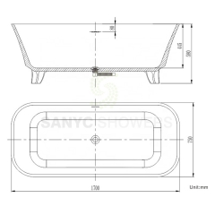 Customize Solid Surface Bath Freestanding Bathroom Stone Resin Bath Tub Soaking Acrylic Bath tub SC1134
