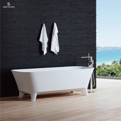 Customize Solid Surface Bath Freestanding Bathroom Stone Resin Bath Tub Soaking Acrylic Bath tub SC1134