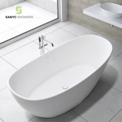 Oval Shape Eco Friendly Natural Marble Bathtub Freestanding Bathtub Manufacturer Solid Surface Stone Bath Tub SC1118