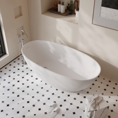 solid surface resin stone freestanding matte Round Oval bath tub Bathtubs