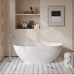 solid surface resin stone freestanding matte Round Oval bath tub Bathtubs
