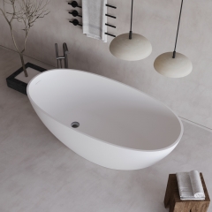 solid surface resin stone freestanding matte Round Oval bath tub Bathtubs