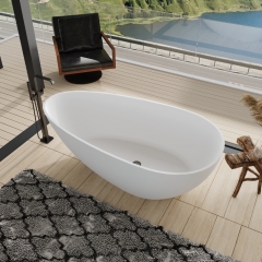 factory direct Hot Sale Matt Black Solid Surface Bathtub Resin Stone Freestanding Bath Tub for bathroom