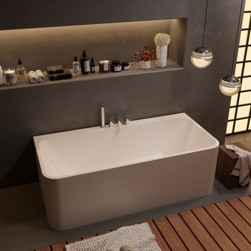 Durable Good price Rectangle Bathtub Solid Surface Artificial Stone Freestanding Bathtub