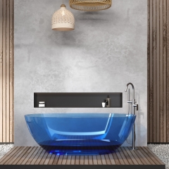 Bathtub Transparent customer Clear Color Resin Stone Freestanding bathtub tub