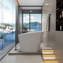 Modern Bathroom Tub Artificial Stone Resin Solid Surface Freestanding Bathtub