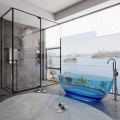 Bathtub Transparent customer Clear Color Resin Stone Freestanding bathtub tub