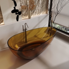 Hotel Bathroom Indoor Bathtubs Modern Design Transparent Artificial Stone Bathtub For Resale