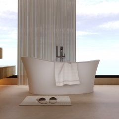 Solid surface freestanding bathroom bathtub artificial stone bath tub resin stone simple bathtub