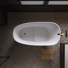 Modern Bathroom Tub Artificial Stone Resin Solid Surface Freestanding Bathtub