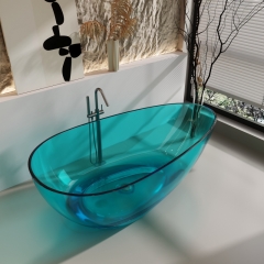 Hotel Bathroom Indoor Bathtubs Modern Design Transparent Artificial Stone Bathtub For Resale