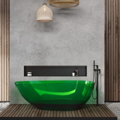 Hotel Bathroom Indoor Bathtubs Modern Design Transparent Artificial Stone Bathtub For Resale