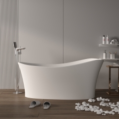 Solid surface freestanding bathroom bathtub artificial stone bath tub resin stone simple bathtub