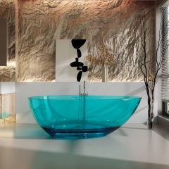 Hotel Bathroom Indoor Bathtubs Modern Design Transparent Artificial Stone Bathtub For Resale