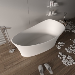 Solid surface freestanding bathroom bathtub artificial stone bath tub resin stone simple bathtub