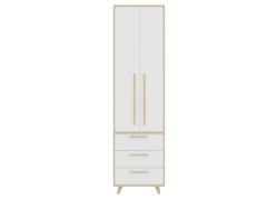 Simple wooden clothes storage wardrobe for single person