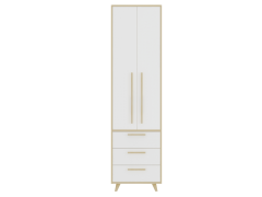 Simple wooden clothes storage wardrobe for single person