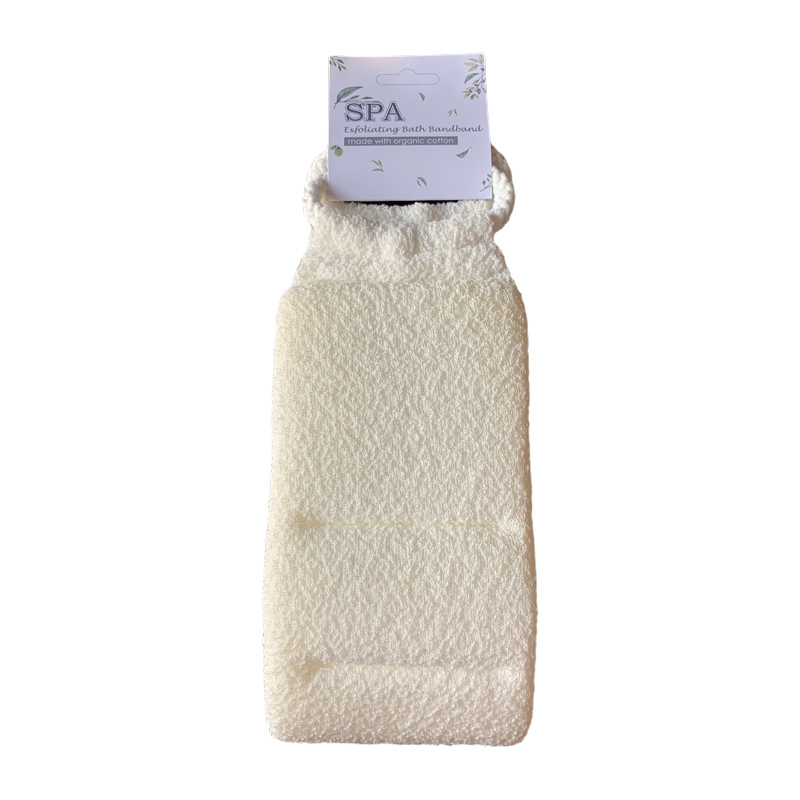 Organic Cotton Exfoliating Back Scrubber, Bath Back Band