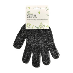 Bamboo Charcoal Infused Exfoliating Dual Texture Bath Gloves, Bath Mitt