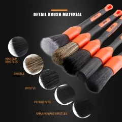 SPTA Direction Adjustable Head Brush Car Interior Detail Brush Set