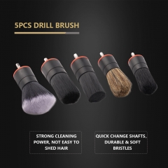 SPTA 5pcs Car Detailing Brush Boar Hair Detailing Brush Head For Drill