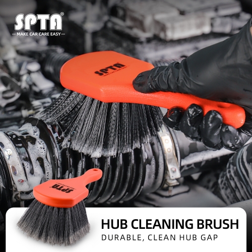 SPTA Wheel Tire Brush Soft Bristle Car Cleaning Brush Car Wash Brush Alloy Wheel Brush Tire Rim Hub Cleaning Brush