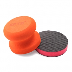 SPTA 3”Car Hand Wax Applicator Polish Clay Disc Pad Kit Sponge Tire Dressing Applicator with Grip Magic Clay Spong Polishing Pad