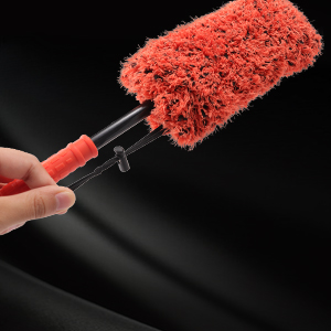 SPTA Car Rim Brush Car Wheel Brush Set 2pcs Microfiber Brushes with 4pcs  Replacement Tips for Cleaning Wheels, Wheels, Rims,Detailing Brush