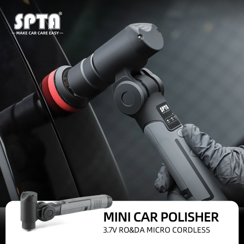 SPTA Cordless Mini Car Polisher 3.7V Micro Cordless Scratches Killer Car Polisher RO/DA Mini Car Polisher for polishing, Sanding